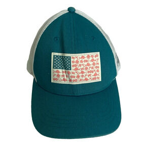 Women's One Size Columbia PFG American Flag Decal Blue Trucker Hat